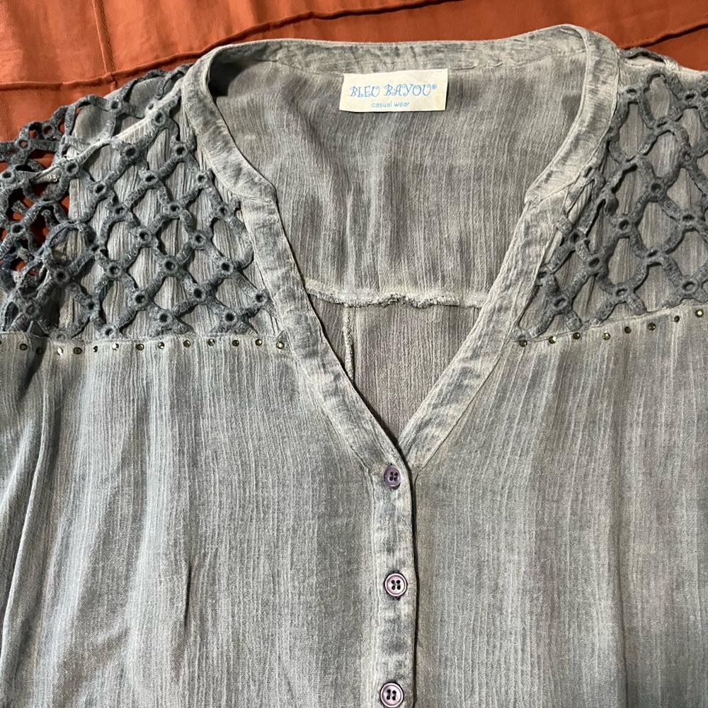 Boutique Blue XL Oversized Women's Top - Picture 2 of 7
